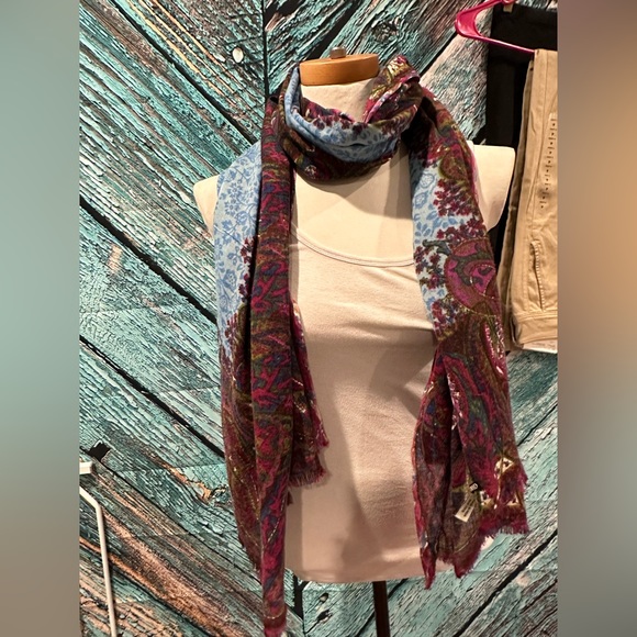 Lucky Brand Raw Edge 100% Wool Scarf, Vintage Y2K - Picture 3 of 4